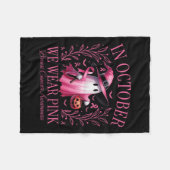 10月We衣服ピンク幽霊魔女乳がん阿波 フリースブランケット (正面(横))