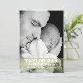 10本の指と指、かわいいベビーアナウンス 案内状 (スタンド正面)