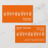 10本の木 – オレンジ色に白 名刺 (正面/裏面)