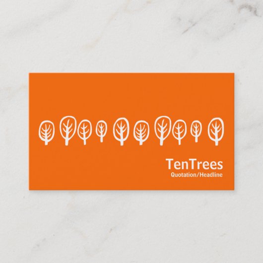 10本の木 – オレンジ色に白 名刺 (正面)