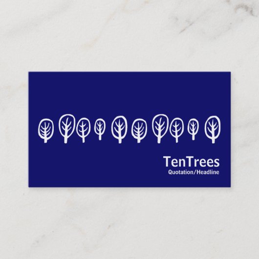 10本の木 – ダークブルーの白 名刺 (正面)