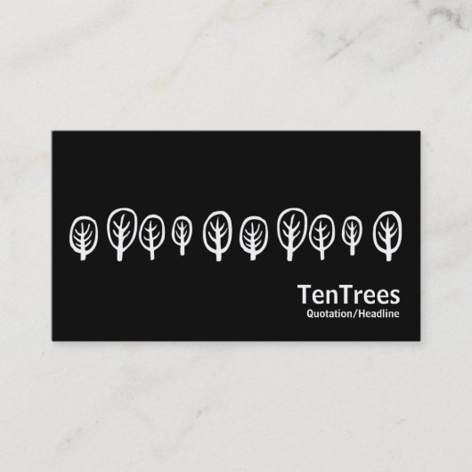 10本の木 – 白と黒 名刺 (正面)