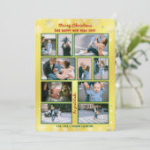 10枚かわいいゴールデンエレガントドのコラージュパーソナライズされた シーズンカード (スタンド正面)