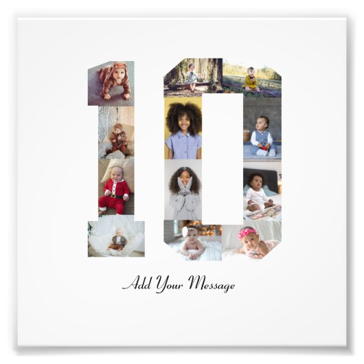 10枚の写真の コラージュ フォトプリント (正面)