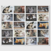 10枚の写真を白にコラージュ ラッピングペーパー (フラット)