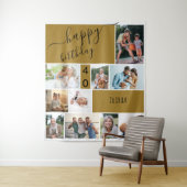 10枚の写真を飾ったオーダーメイドのゴールド仕様 タペストリー (インサイチュ)