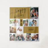 10枚の写真を飾ったオーダーメイドのゴールド仕様 タペストリー (正面)