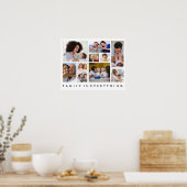 10枚の写真を飾れる家族は全て 白  ポスター (キッチン)