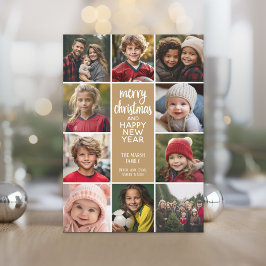 10枚の写真ボーダー - メリークリスマス HNY シンプル シーズンカード
