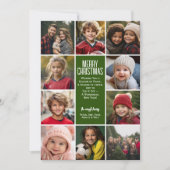 10枚の写真縁ど-  Merry Christmasレトロラインアート シーズンカード (正面)