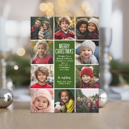 10枚の写真縁ど-  Merry Christmasレトロラインアート シーズンカード