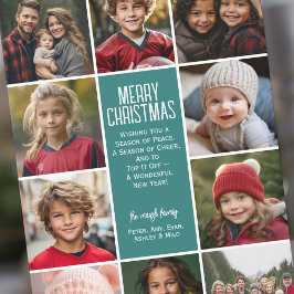 10枚の写真縁ど-  Merry Christmasレトロラインアート シーズンカード
