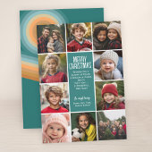 10枚の写真縁ど-  Merry Christmasレトロラインアート シーズンカード