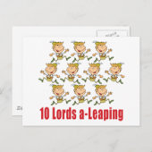 10枚の領主が飛び跳ねるはがき ポストカード (正面/裏面)