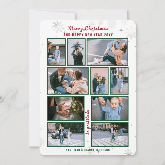 10枚コラージュ文字かわいいエレガントパーソナライズされた シーズンカード (正面)