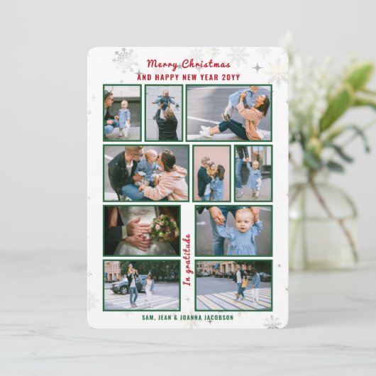 10枚コラージュ文字かわいいエレガントパーソナライズされた シーズンカード (スタンド正面)