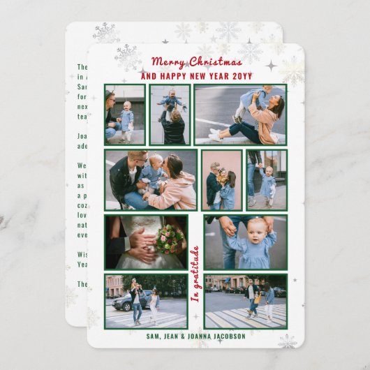 10枚コラージュ文字かわいいエレガントパーソナライズされた シーズンカード (正面/裏面)