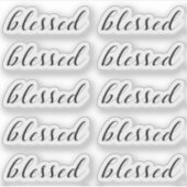 10枚セット - BLESSED 宗教的スクリプト・タイポグラフィ シール (正面)