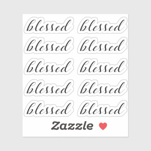 10枚セット - BLESSED 宗教的スクリプト・タイポグラフィ シール (シート)