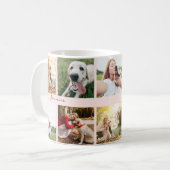 10枚モダンパーソナライズされた写真ドッグ赤面ピンク コーヒーマグカップ (正面左)