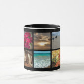 10正方形ブラックフォトコラージュ マグカップ (中央)