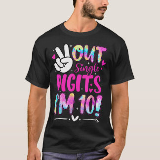 10歳だよ "Peace Out Single Digits I'M 10 Year Old 10T Tシャツ