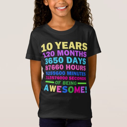 10歳になる素晴らし誕生日 Tシャツ (正面)