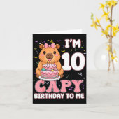 10歳のカピバースデー・トゥ・ミー 10歳の誕生日キャップ カード (黄色い花)