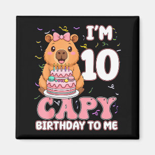 10歳のカピバースデー・トゥ・ミー 10歳の誕生日キャップ マグネット