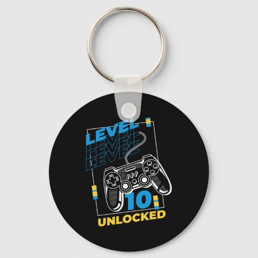 10歳のゲーマー ゲーム 10歳の誕生日 - レベル10 キーホルダー (正面)