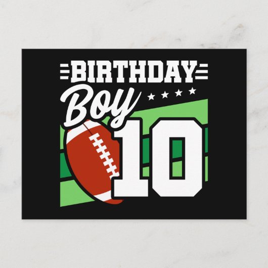 10歳のサッカーパーティーテーマ 10歳の誕生日男子 ポストカード (正面)