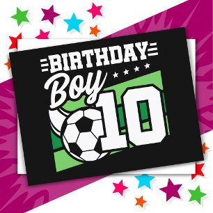 10歳のサッカーボール少年 10歳の誕生日男子 ポストカード