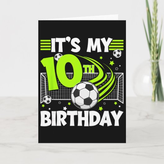 10歳のサッカー誕生日パーティー サッカー10年選手 カード (正面)