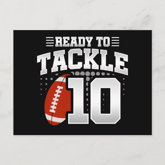 10歳のタックルフットボールパーティー 10歳の誕生日 ポストカード (正面)