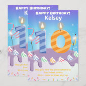 10歳のハッピーバースデーカードパーソナライズされた (正面/裏面)