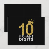 10歳のプレゼント ダブルディジットの女の子に王冠を ポストカード (正面/裏面)