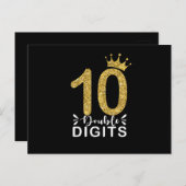 10歳のプレゼント ダブルディジットの女の子 王冠 ポストカード (正面/裏面)