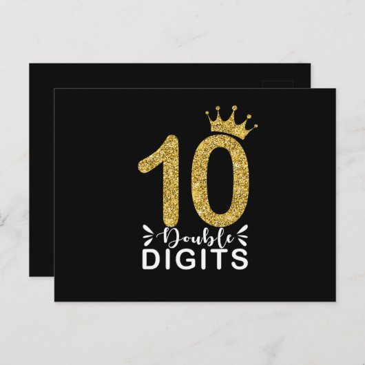 10歳のプレゼント ダブルディジットの女の子 王冠 ポストカード (正面/裏面)