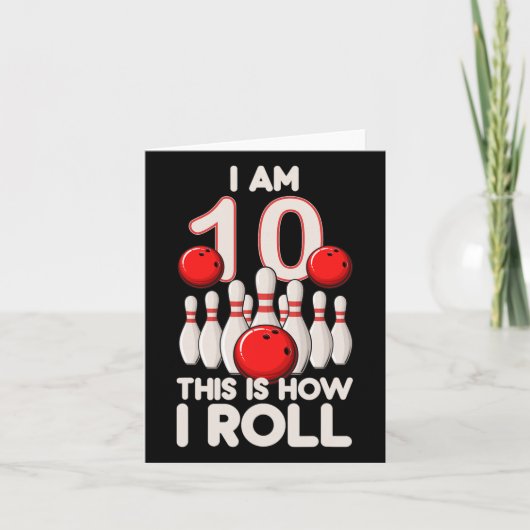 10歳のボーリングパーティー10誕生日はHow I R カード (正面)