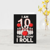 10歳のボーリングパーティー10誕生日はHow I R カード (黄色い花)