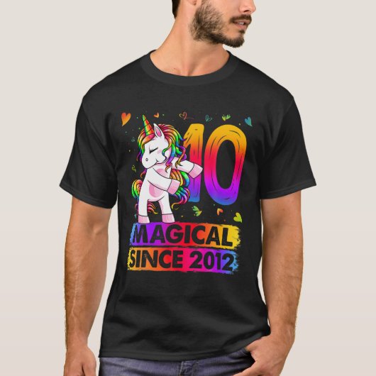 10歳のユニコーンが10誕生日の一角獣 Tシャツ (正面)