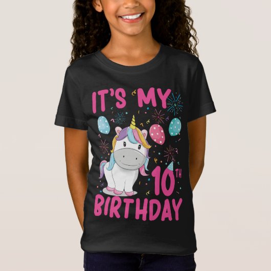 10歳のユニコーンが10誕生日 Tシャツ (正面)