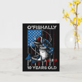 10歳の古いシャツ10誕生日魚釣り カード (黄色い花)