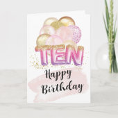 10歳の女の子の誕生日カード カード (正面)