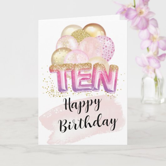 10歳の女の子の誕生日カード カード (蘭)