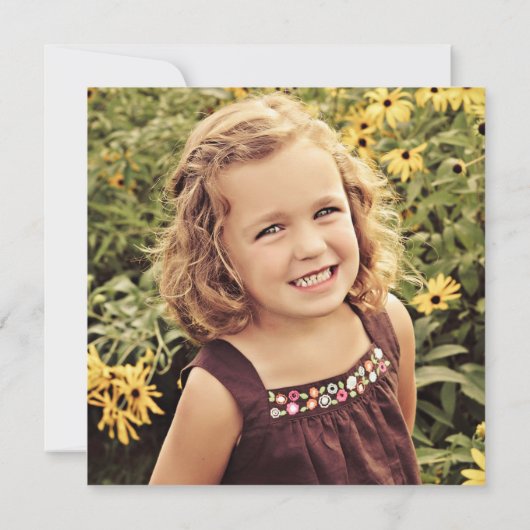 10歳の女の子の誕生日パーティー写真 招待状 (裏面)