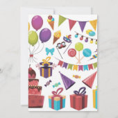 10歳の女の子誕生日招待状 招待状 (裏面)