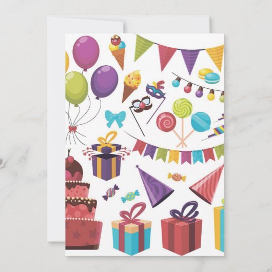 10歳の女の子誕生日招待状 招待状 (裏面)