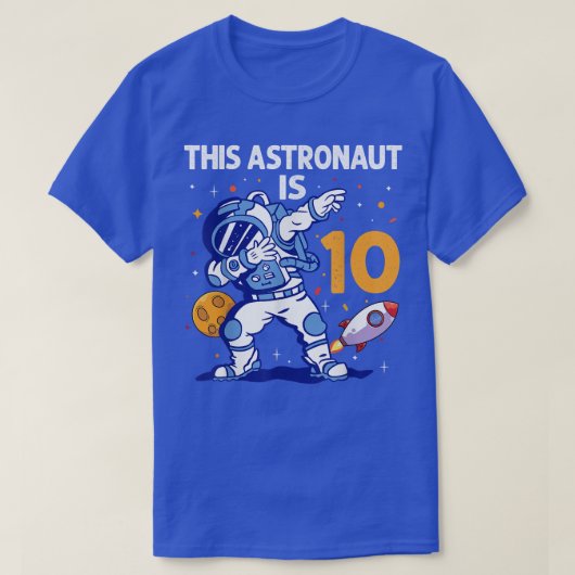 10歳の宇宙飛行士宇宙惑星10誕生日B Tシャツ (デザイン正面)