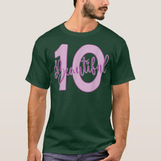 10歳の少女のための美しい10誕生日のアパレル Tシャツ